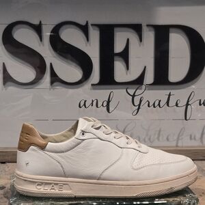 CLAE Malone Sneaker Off White Brown Mens Sz 11.5